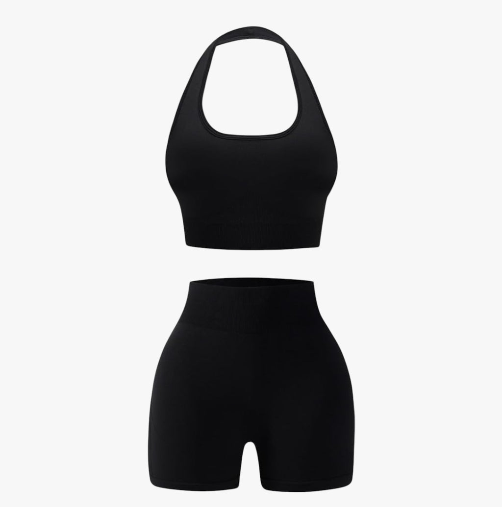 2 Piece Halter Top-Shorts Set