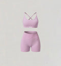 2-Piece Open Back Set Pink
