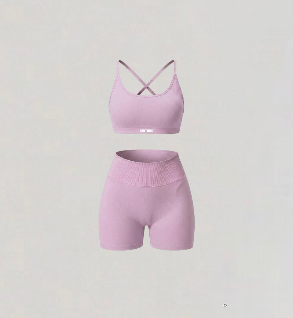 2-Piece Open Back Set Pink