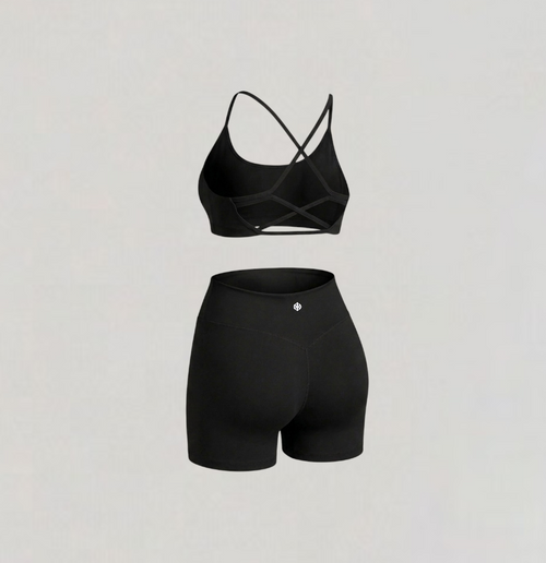 2-Piece Open Back Set (Black)