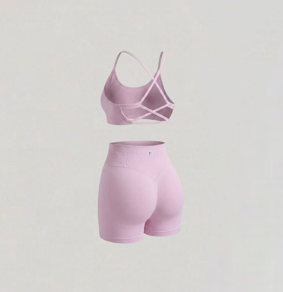 2-Piece Open Back Set Pink